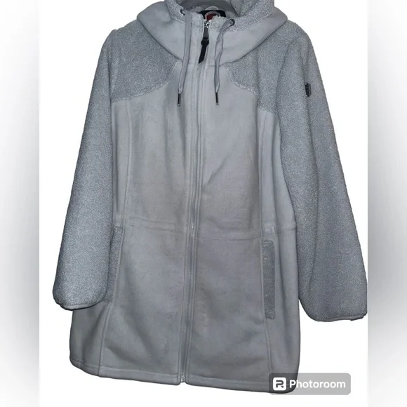 ๐HP๐1 Madison Expedition Fleece Womens Hooded Gray Jacket |SZ XXL โฆ - Picture 1 of 5